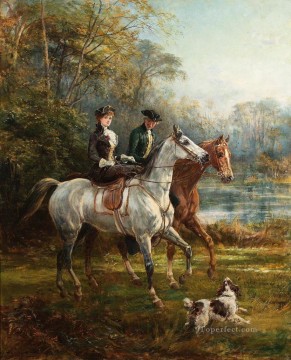  Heywood Oil Painting - The Morning Ride 2 Heywood Hardy horse riding